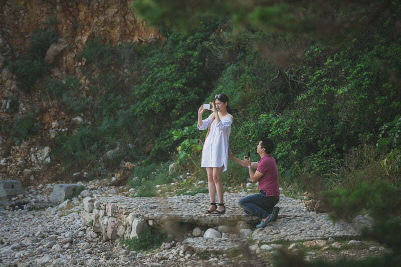Surprise Proposal French Riviera Asian couple 5199