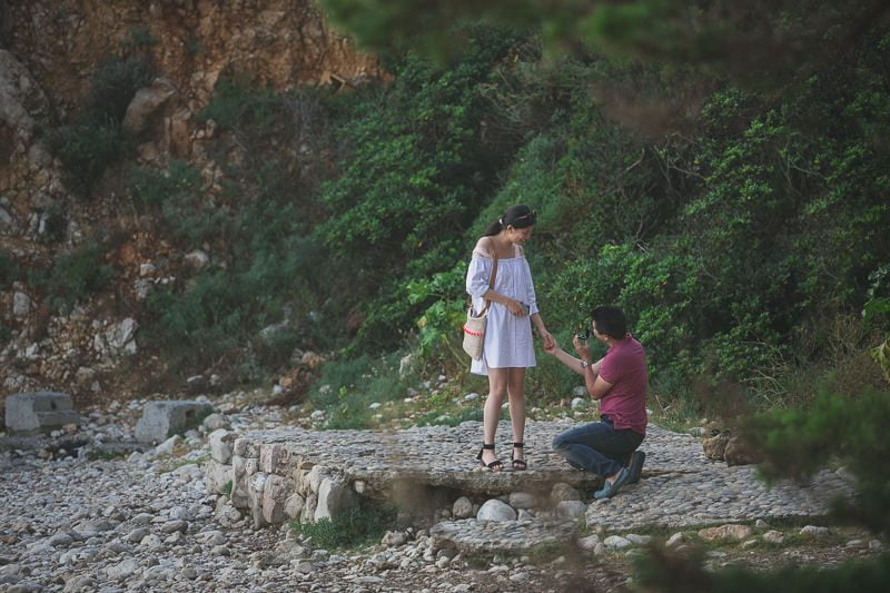 Surprise Proposal French Riviera Asian couple 5208