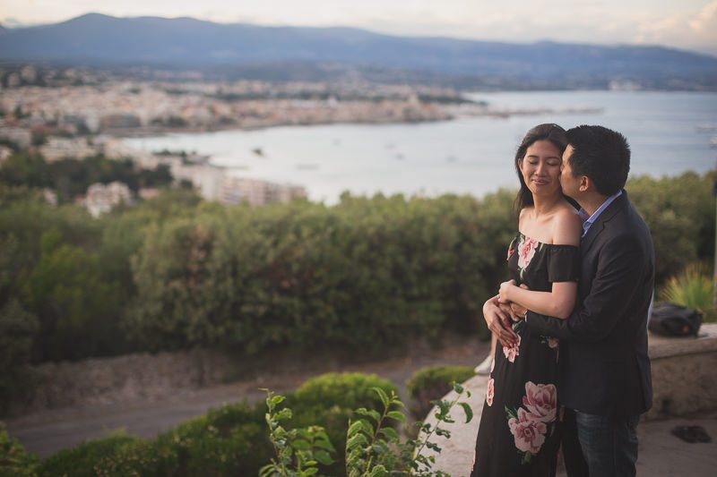 Surprise Proposal French Riviera Asian couple 5427