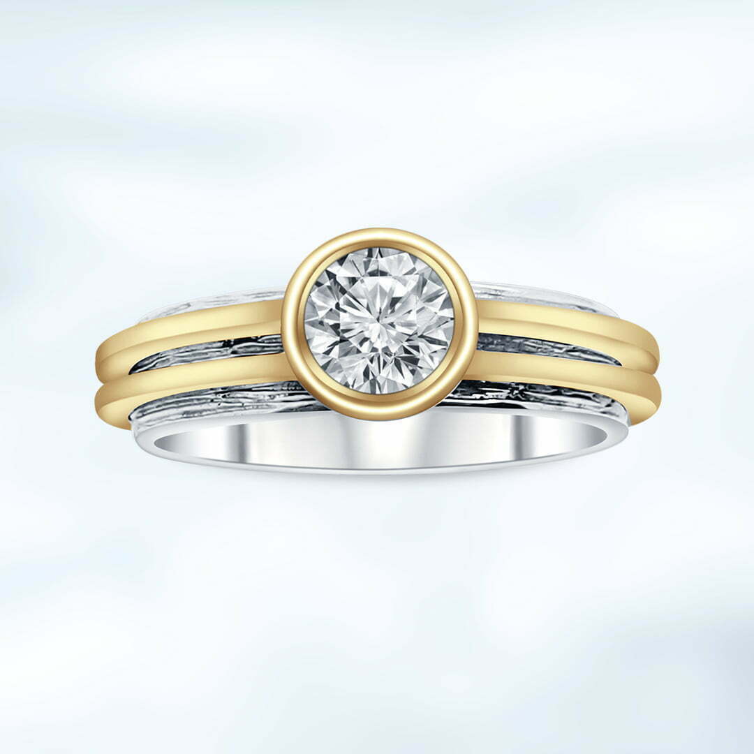 Bezel diamond engagement ring