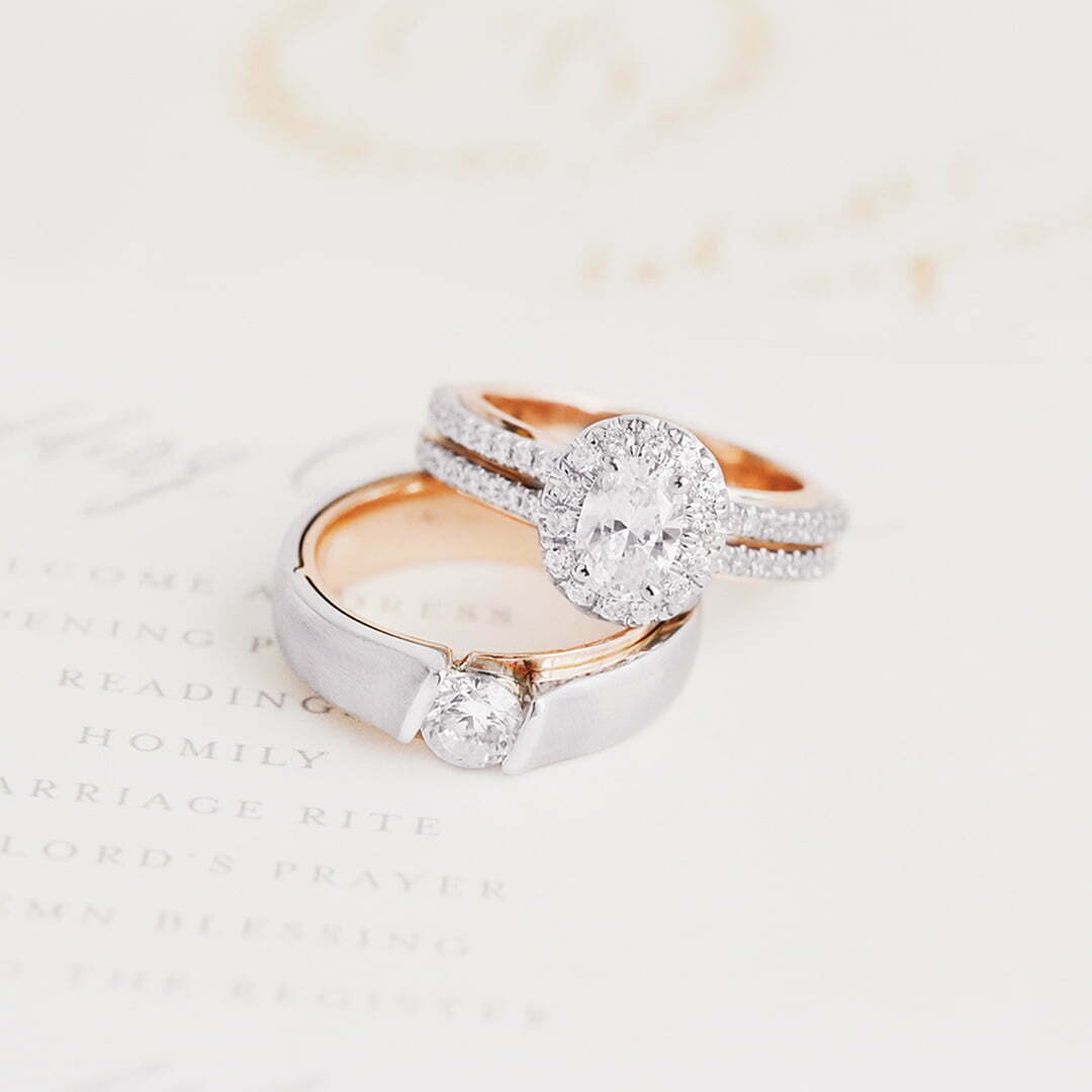 Multiple diamonds engagement ring