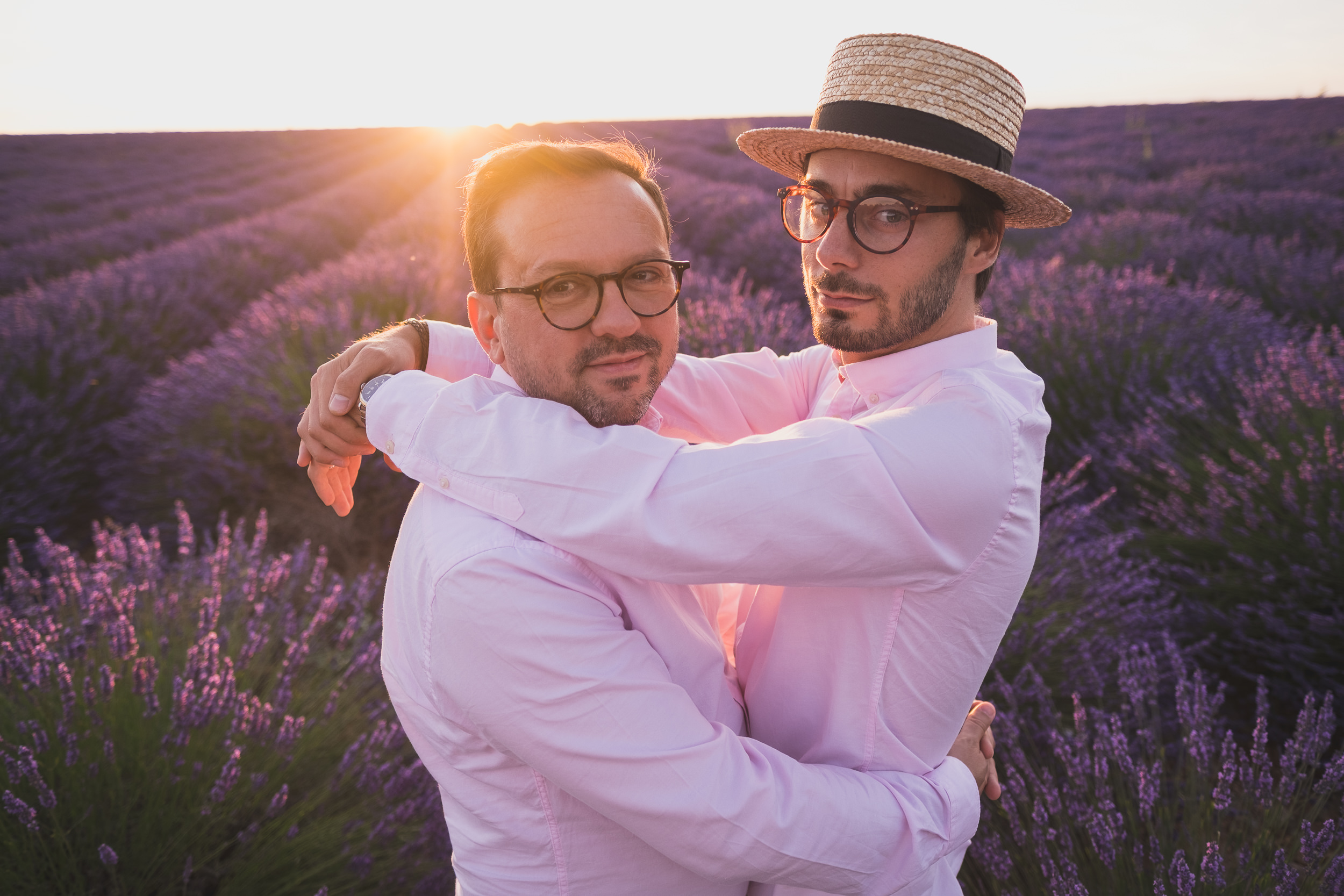 Same sex Lavender gay couple Valensole 1115