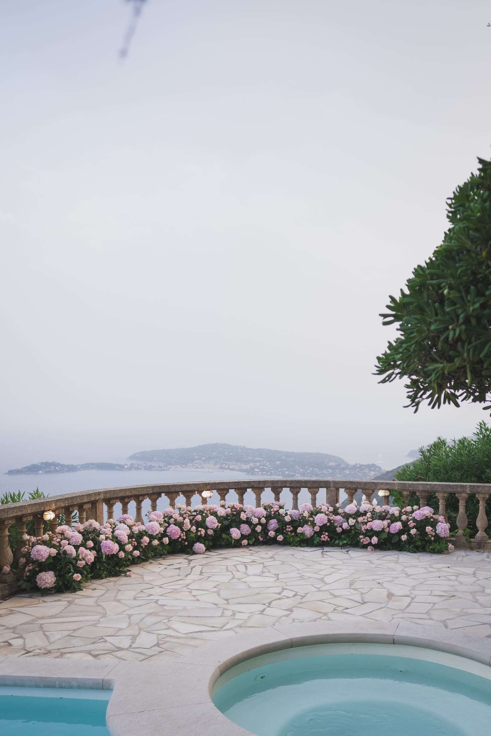 Luxury Proposal floral decoration examples Chateau Chevre d'Or French Riviera