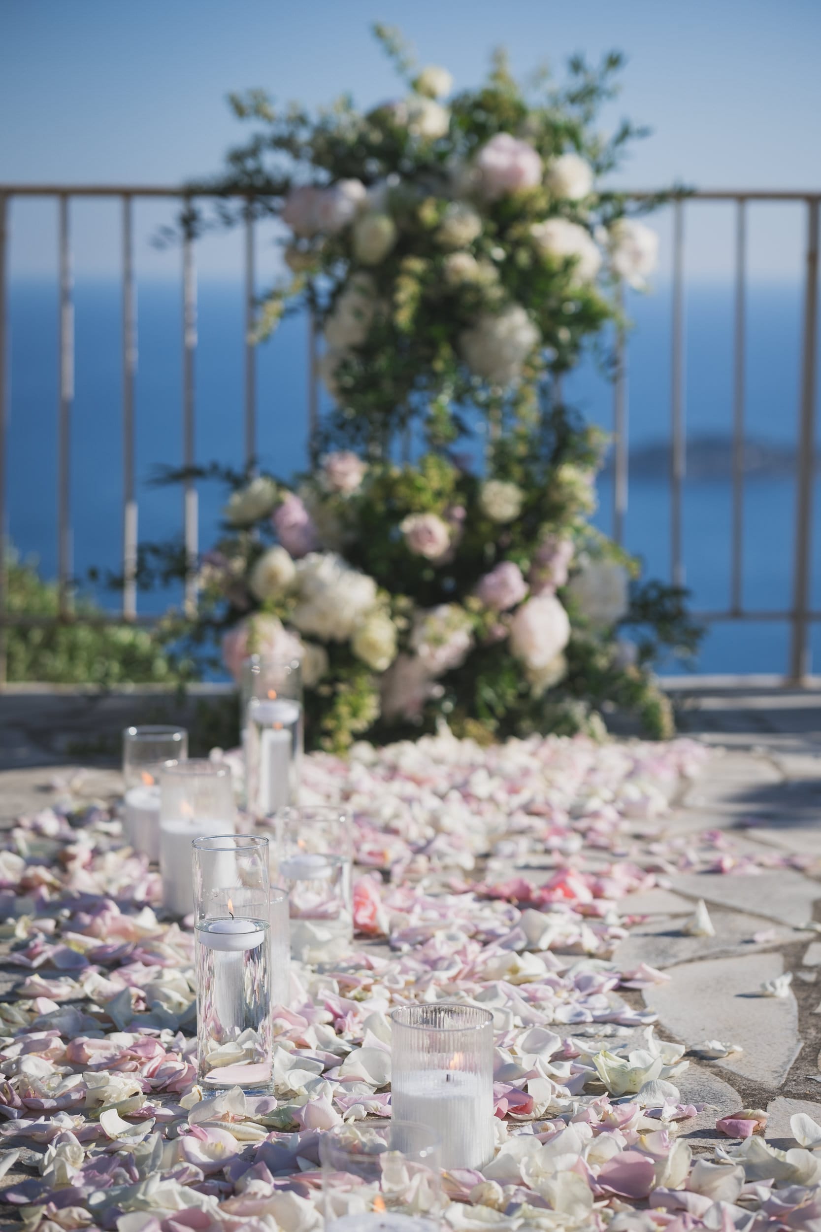 Luxury Proposal floral decoration examples Chateau Chevre d'Or French Riviera