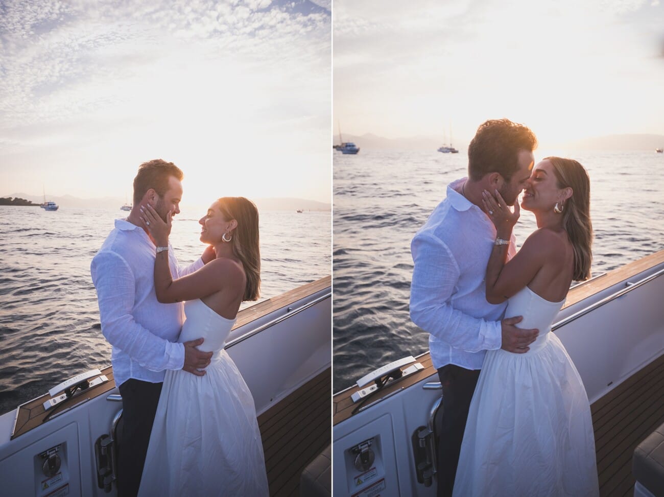 Cannes sunset Yacht Proposal 22 Cannes Yacht Proposal Celebration at sunset in between Lérins Island.
French Riviera proposal Photographer and French Riviera proposal Planner WildRoses