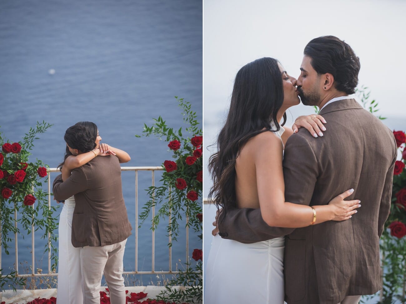 Chateau Chevre d'Or Eze, intimate proposal  With red roses floral setup in the private garden overlooking the French Riviera
French Riviera Proposal planning and Photography WildRoses