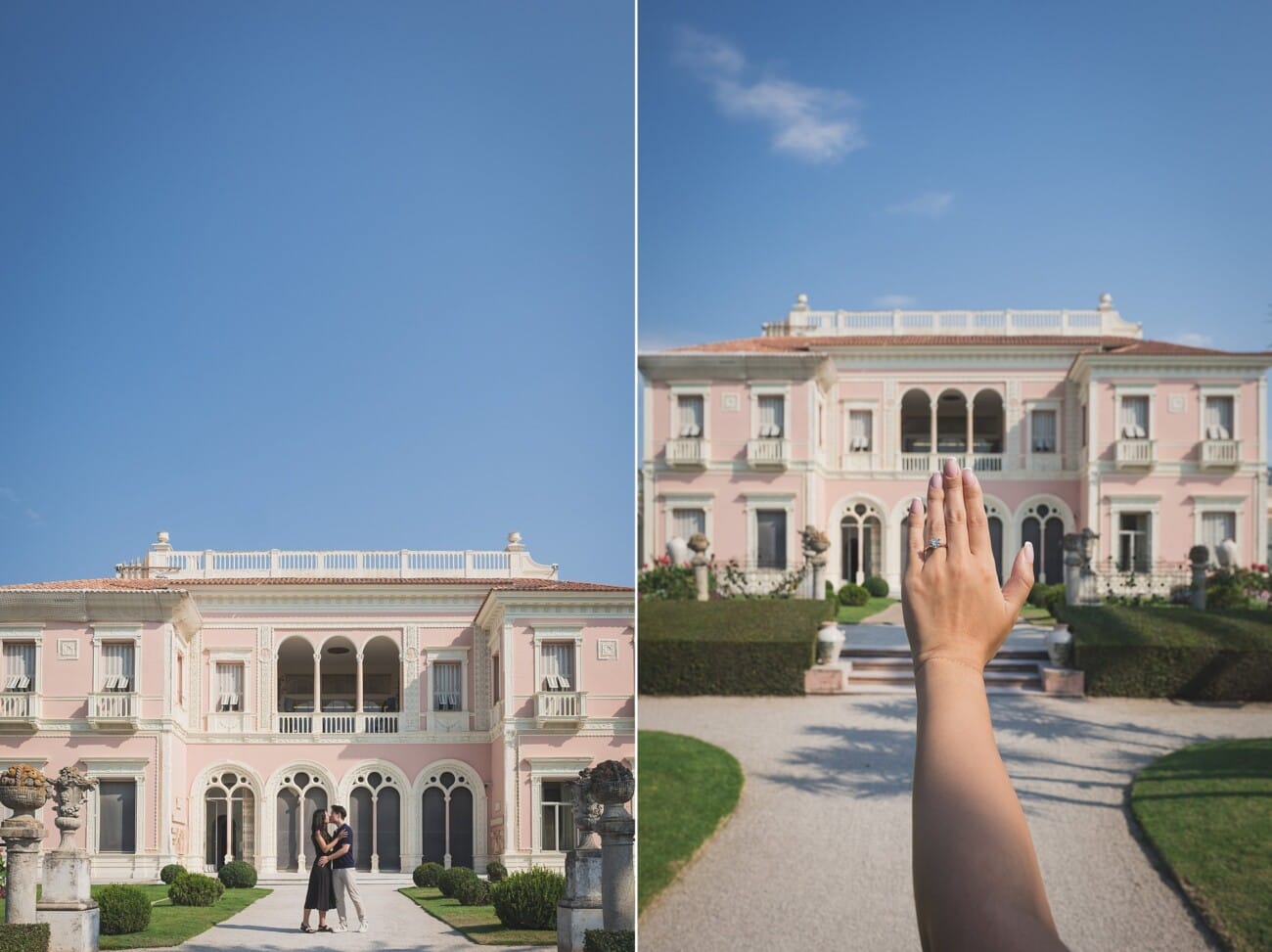 Intimate Morning Proposal at Villa Ephrussi de Rothschild 8 Villa Ephrussi Proposal in front of Villa