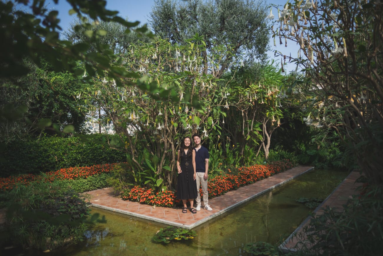 Intimate Morning Proposal at Villa Ephrussi de Rothschild 10 Villa Ephrussi Proposal in Spanish garden