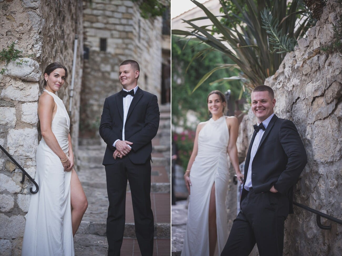 Intimate french riviera Elopement at Chateau Eza and strolling Eze streets for couples' portraits