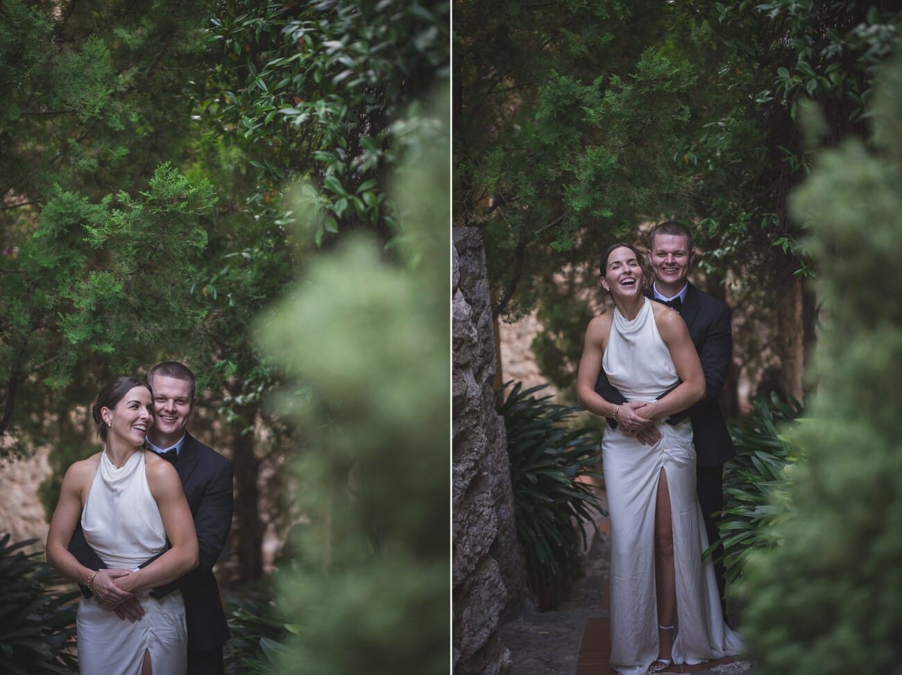 Intimate french riviera Elopement at Chateau Eza and strolling Eze streets for couples' portraits
