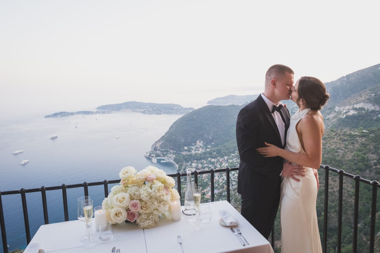 Intimate french riviera Elopement at Chateau Eza Overlooking the French Riviera 