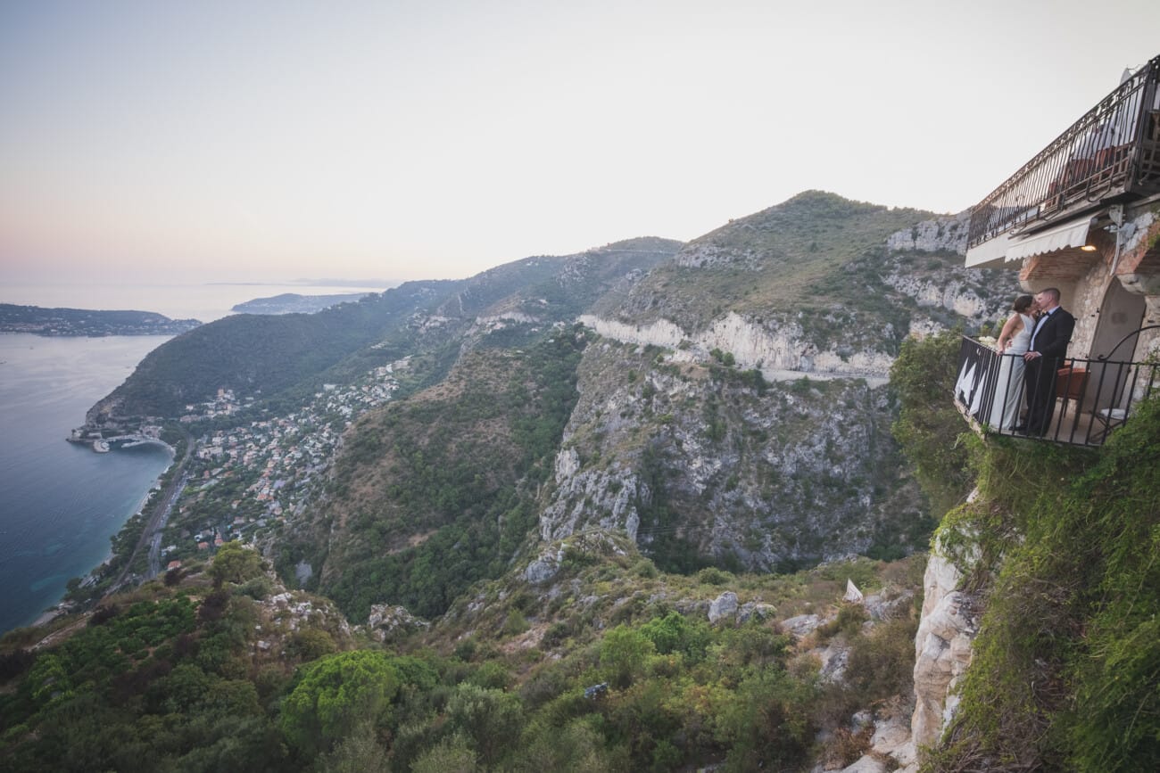 Intimate french riviera Elopement at Chateau Eza Overlooking the French Riviera 