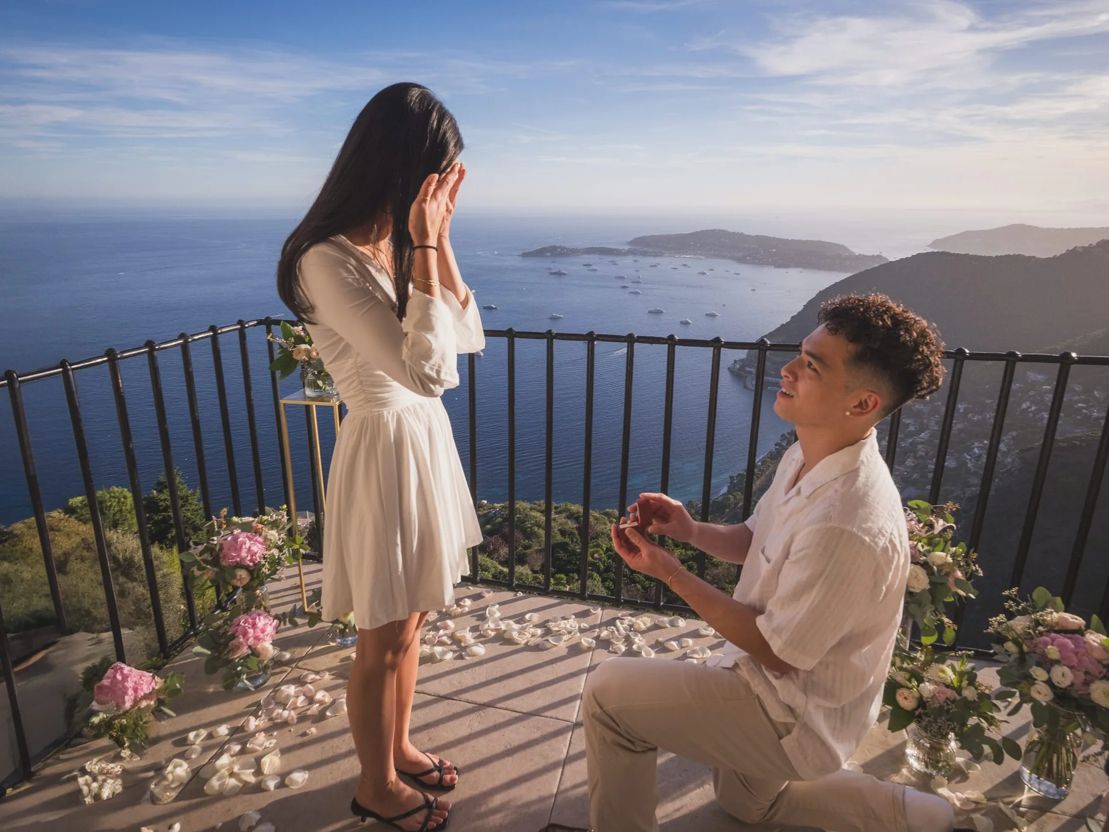 The 30 best places for a PROPOSAL on the French Riviera 12 emotional proposal at chateau Eza, with flowers, overlooking the French Riviera