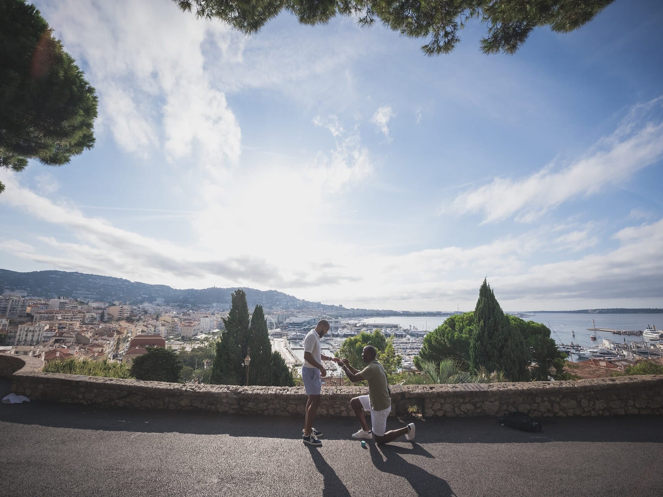 The Most Romantic Cannes Proposal Locations: A Luxury Riviera Guide 4 Cannes morning gay proposal from Le Suquet overlooking Cannes Ports and Palais des Festivals