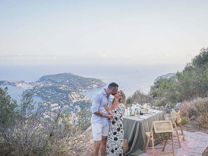 Private luxurious picnic with a Michelin 1-star Chef for their proposal overlooking Saint-Jean-Cap-Ferrat peninsula
 