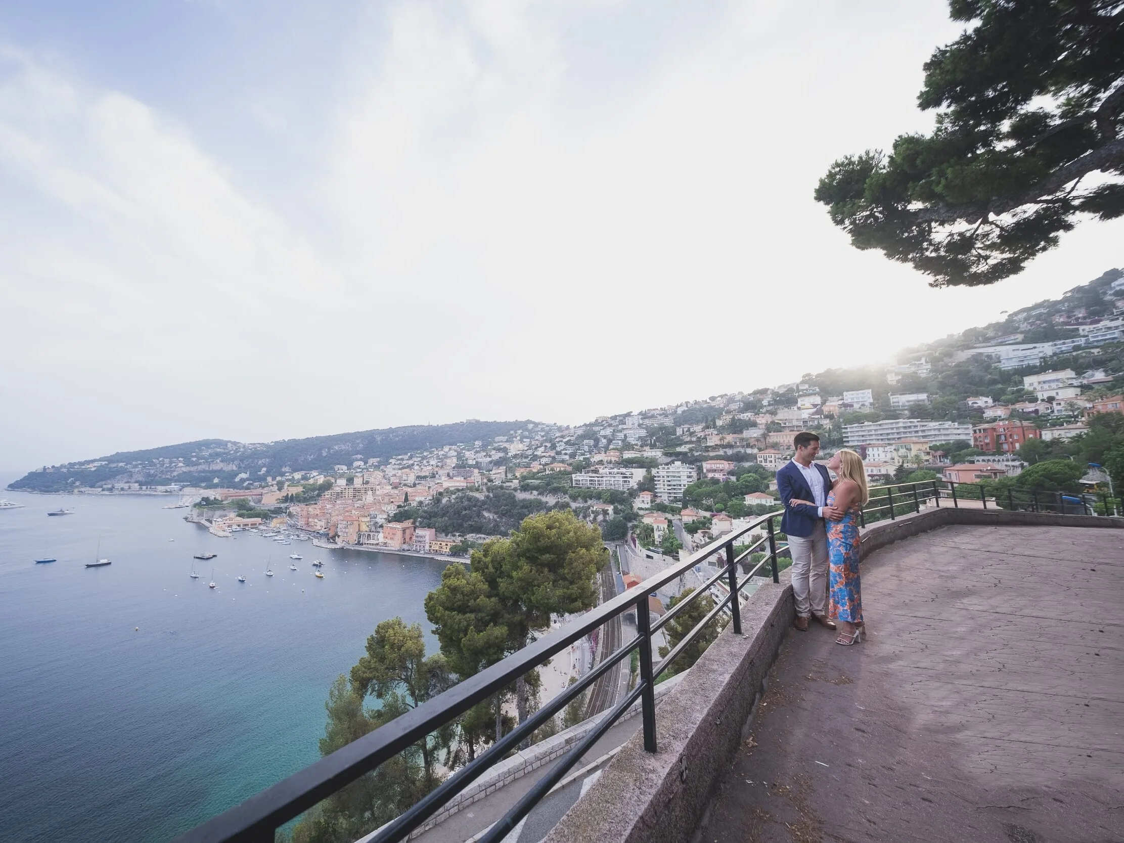 The 30 best places for a PROPOSAL on the French Riviera 17 Proposal couple overlooking beautiful seaside town of VilleFranche-sur-Mer
