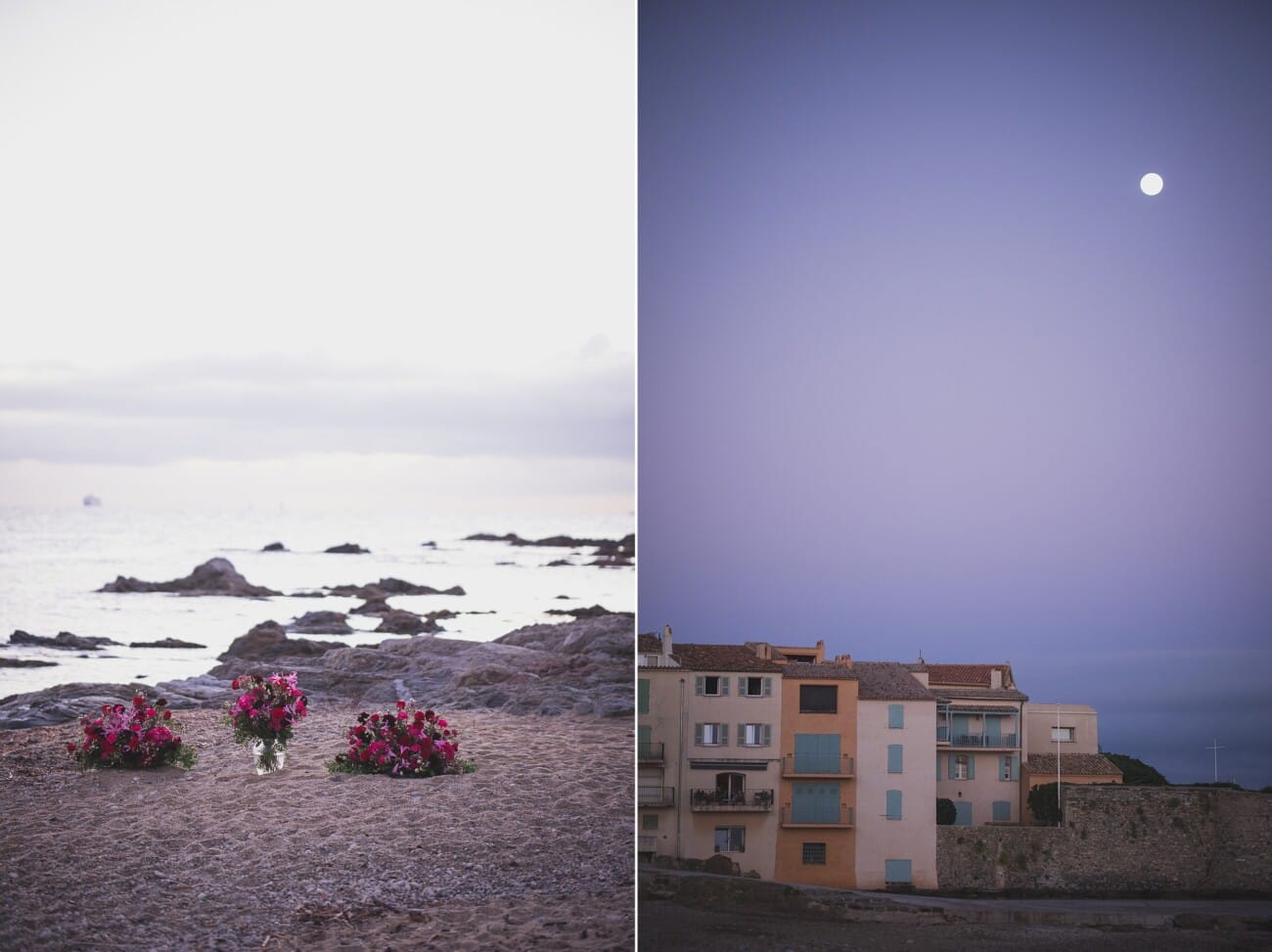 Sunrise Proposal an the beach: A Private Saint-Tropez Story 2 Saint Tropez early morning proposal planned on the beach with flowers and champagne at sunrise
Planning and photography WildRoses