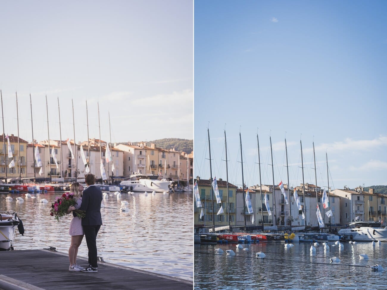 Sunrise Proposal an the beach: A Private Saint-Tropez Story 26 Saint Tropez early morning intimate proposal final pictures by the port with yachts and racing sail boats
Planning and photography WildRoses