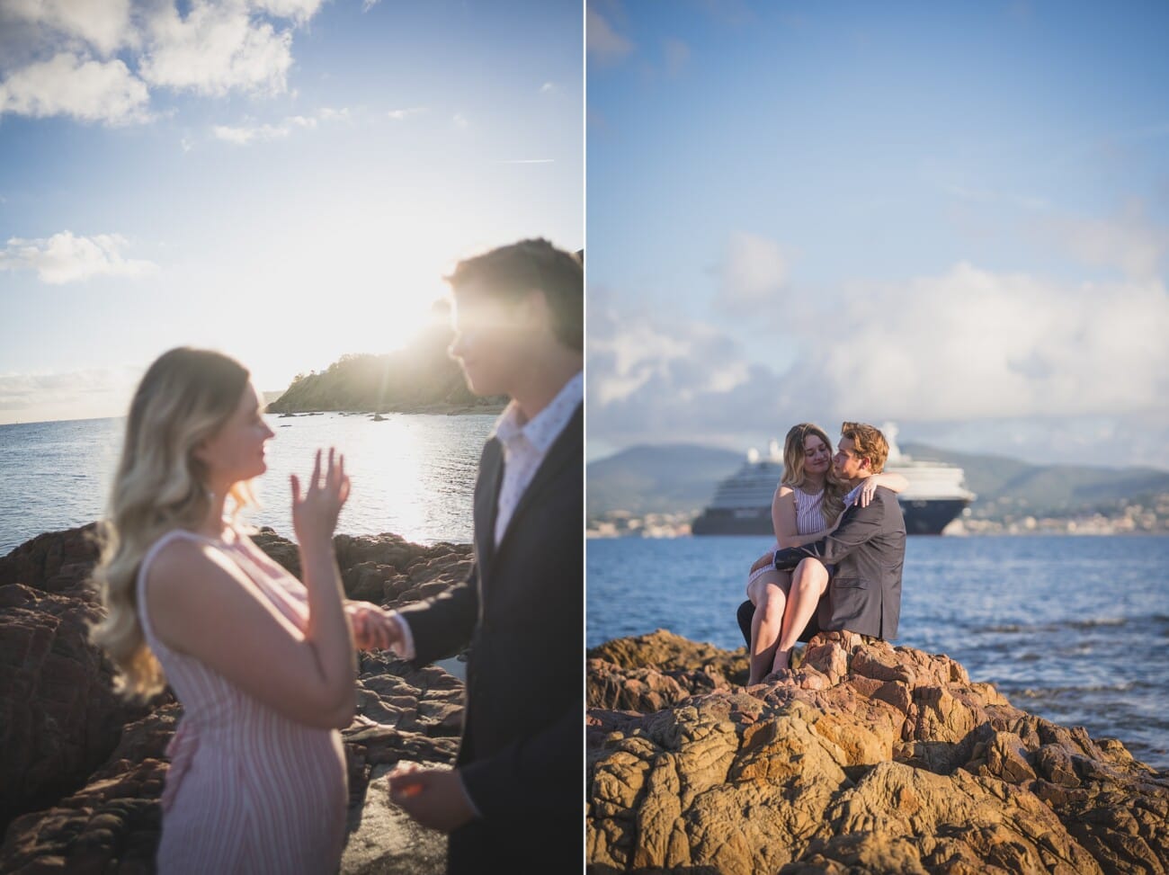 Sunrise Proposal an the beach: A Private Saint-Tropez Story 14 Saint Tropez early morning intimate proposal couple celebrating their engagement.
Planning and photography WildRoses