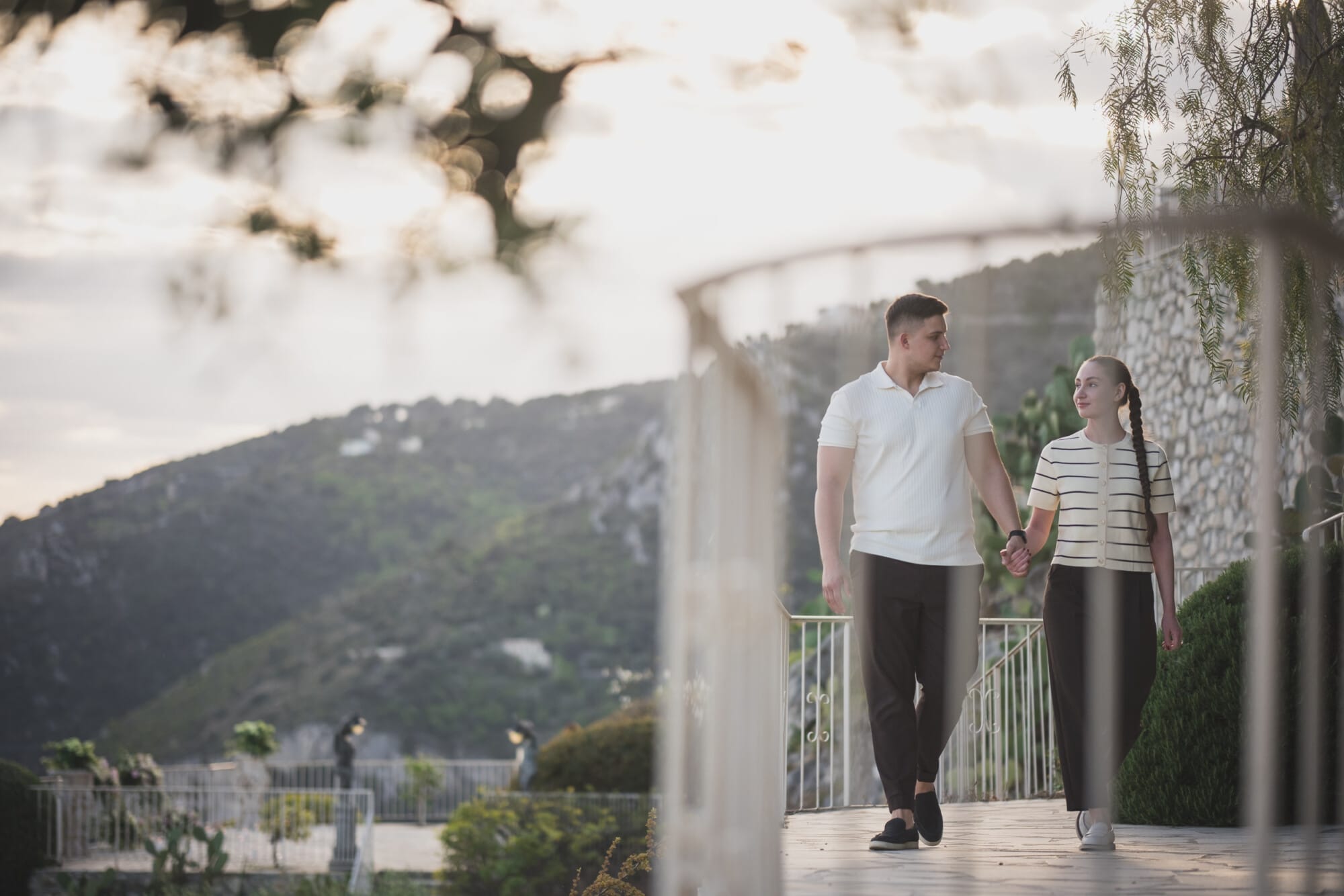 A Breathtaking Surprise Proposal at Château de la Chèvre d’Or, Eze | French Riviera 21 Eze Chateau Chevre d'or Proposal couple exploring the gardenProposal Planning & photography WildRoses